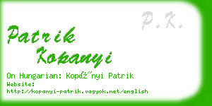 patrik kopanyi business card